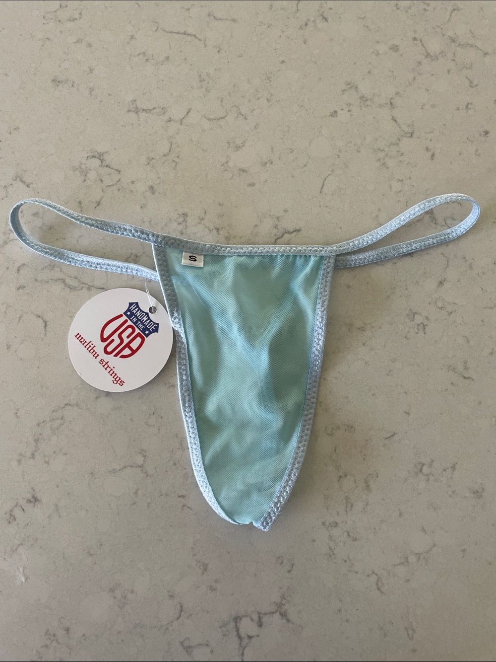 Light Aqua Micro String Thong - Brand
